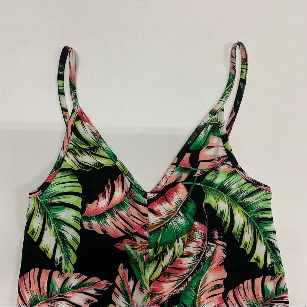 New Without Tags - Wide leg, Palm Leaf Jumpsuit - Picture 6 of 7